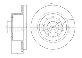 Disk tocka Ducato Boxer Jumper 2006-, 300X16mm, zadnji, 2000kg